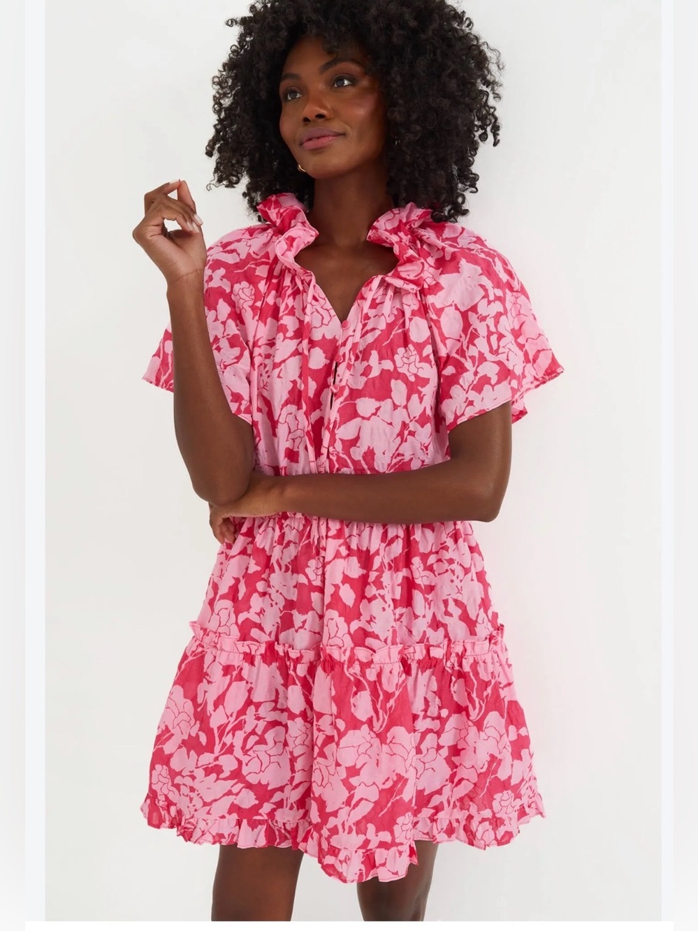 NWT Hyacinth House Pink Textured Floral Thea Mini Dress – Size M